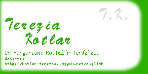 terezia kotlar business card